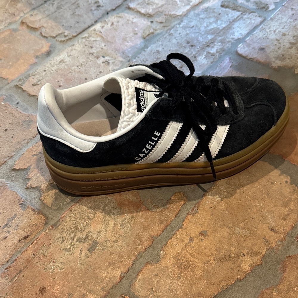 Adidas Gazelle Black and White with Gum Sole